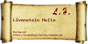 Lövenstein Hella névjegykártya